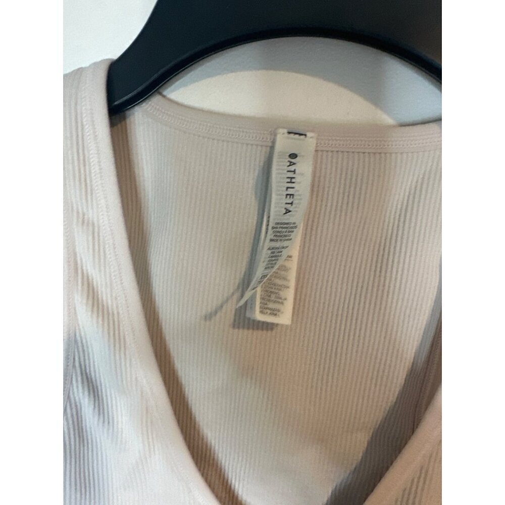 Athleta Cropped Sports Bra XXS Ivory Lightweight Support Breathable Fit gym - Picture 3 of 5